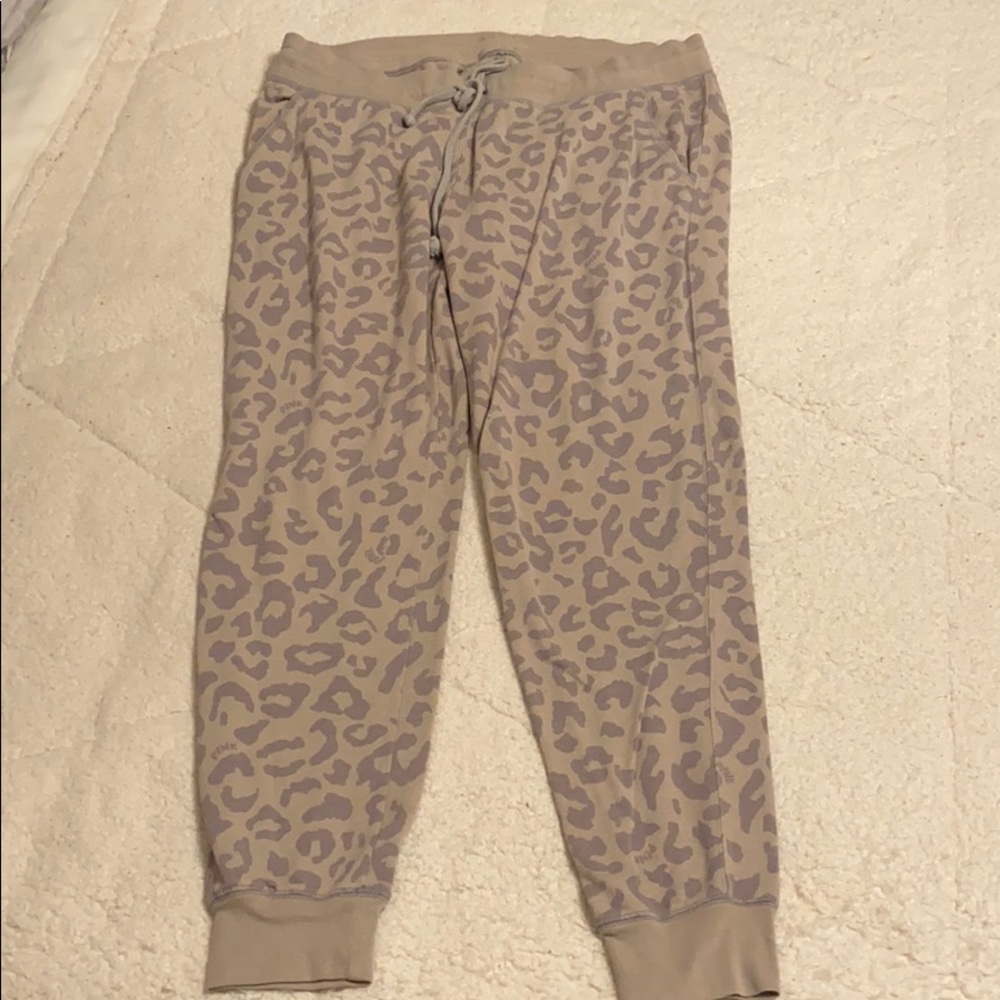 Pink Victoria’s Secret pajama joggers size L .